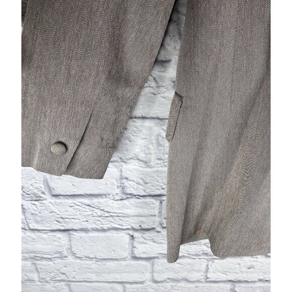 EXPRESS Women's Vintage Heathered Tan Suede Detail Long Blazer NWT XS - Picture 4 of 5